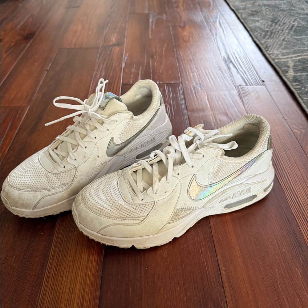 Nike White Sneakers with Metallic Accent